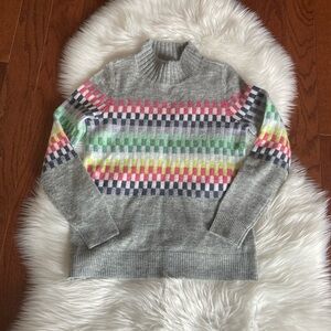 LOFT Geo Mock Neck Sweater